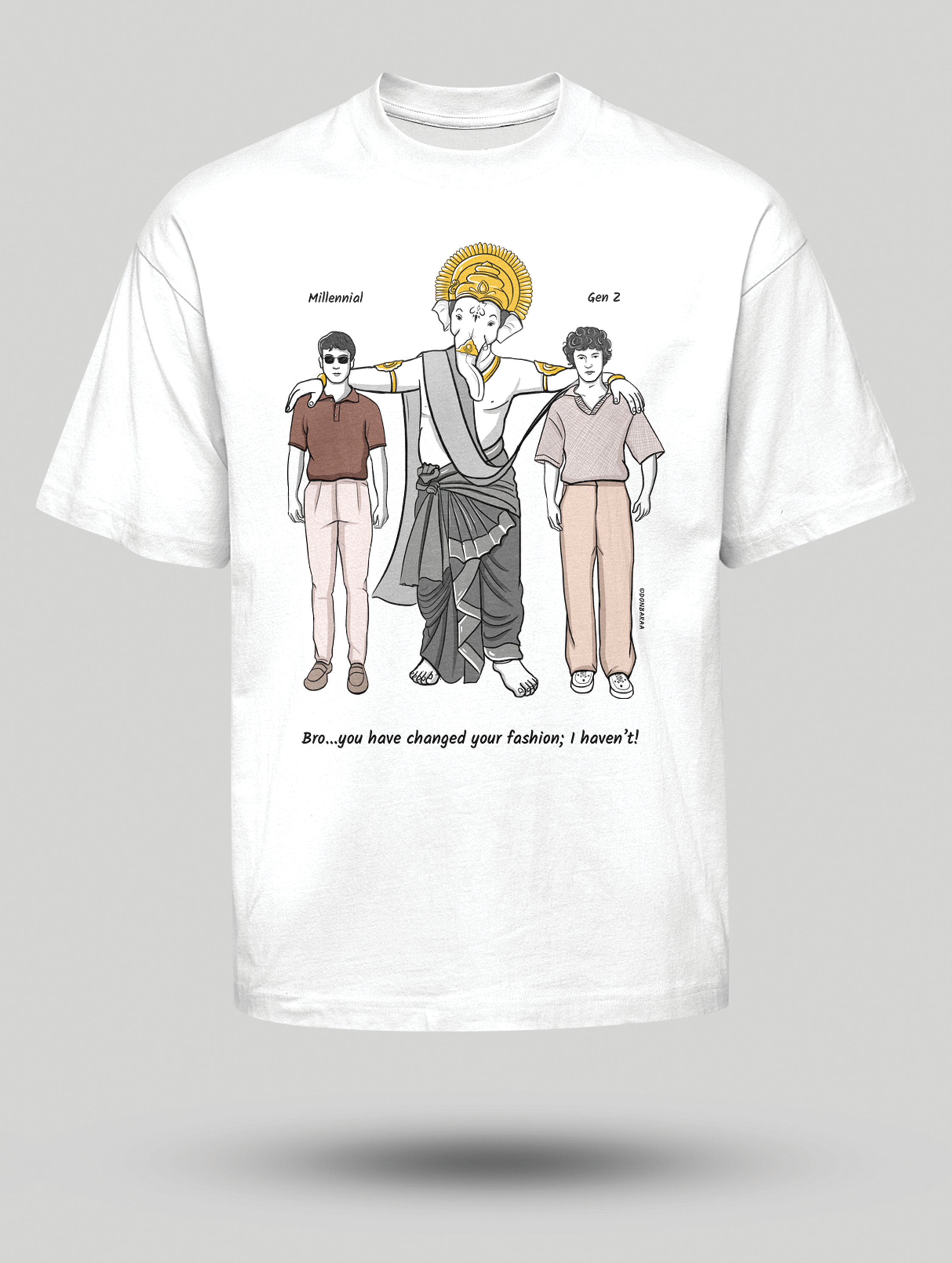 Lord Ganesha with Gen Z Oversized T-shirt